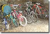 Children's and adults bikes ready for use by our guests