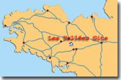 Map of Brittany showing our centrally located holiday Gite