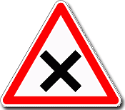 Junction Warning - traffic from the right has priority